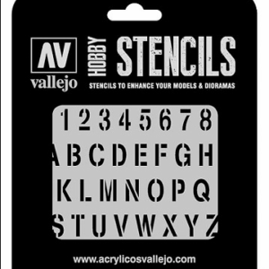 Vallejo – Hobby - Stencils - Lettering & Signs - Stamp Font
